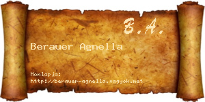 Berauer Agnella névjegykártya